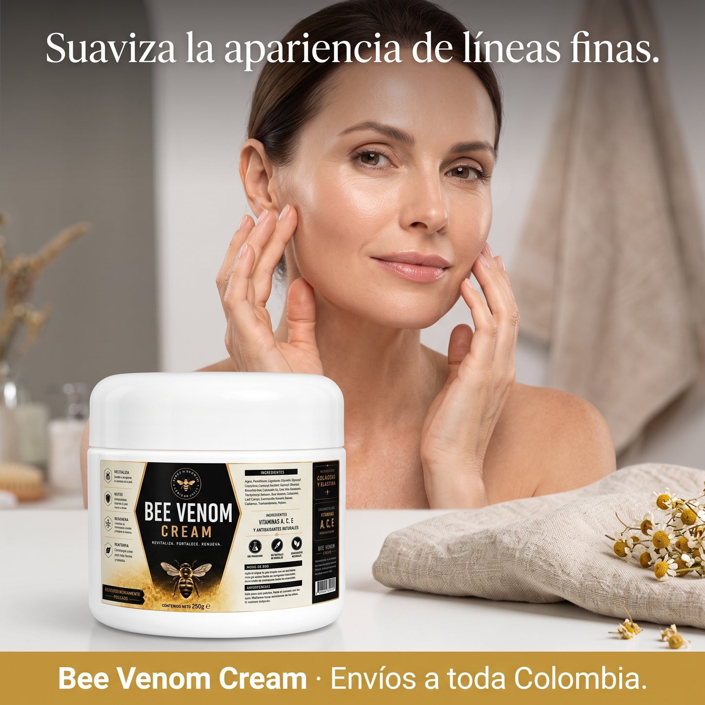 Crema Bee Venom 250g – Colágeno, Elastina y Vitaminas A, C, E